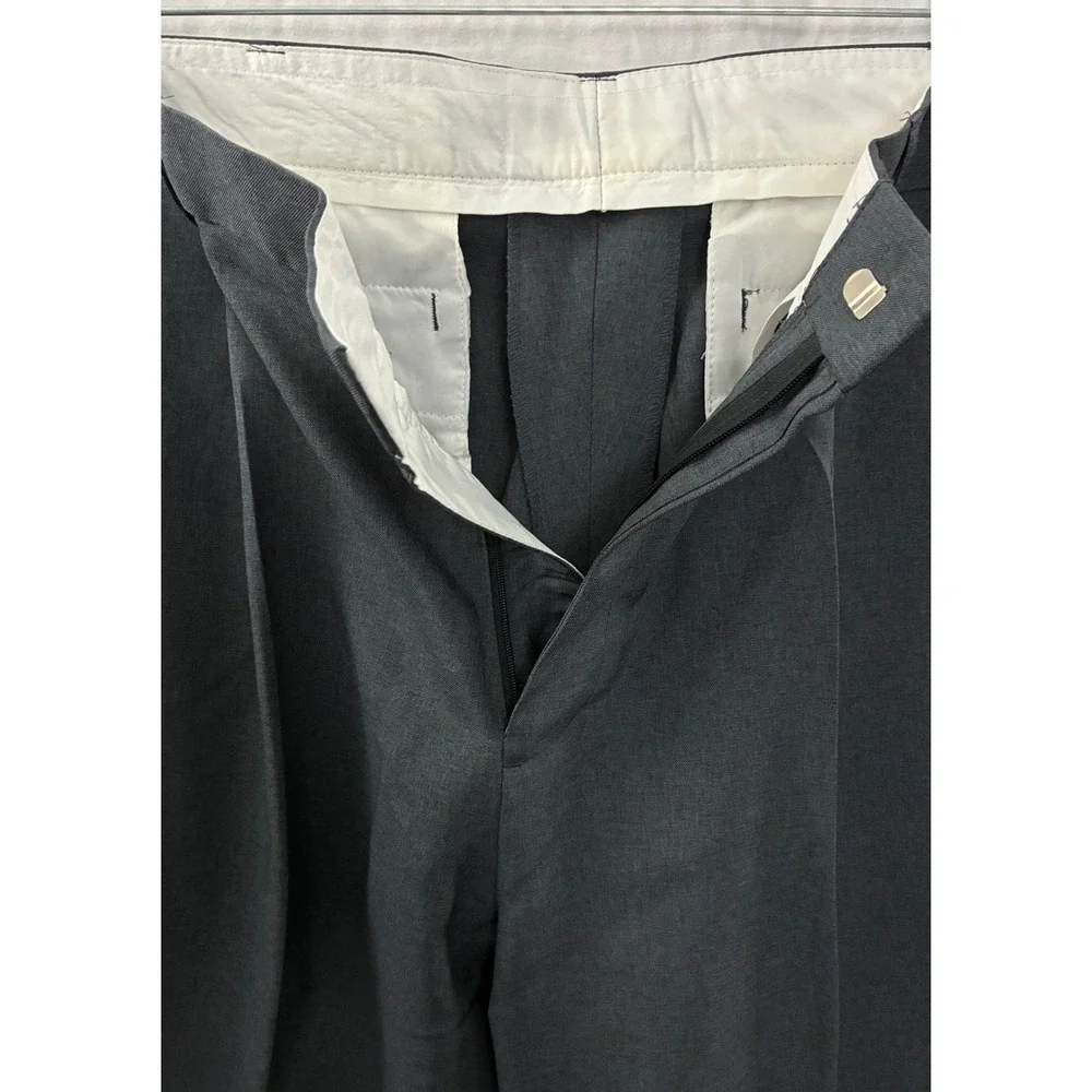 Montique Dress Pants Mens 38 Gray Pleated Front Straight Leg Formal Style New